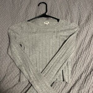 grey, cropped, ripped long sleeve from Garage